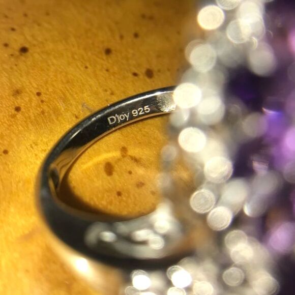 Natural African Amethyst Sterling Silver Ring Size 6 - Picture 5 of 9